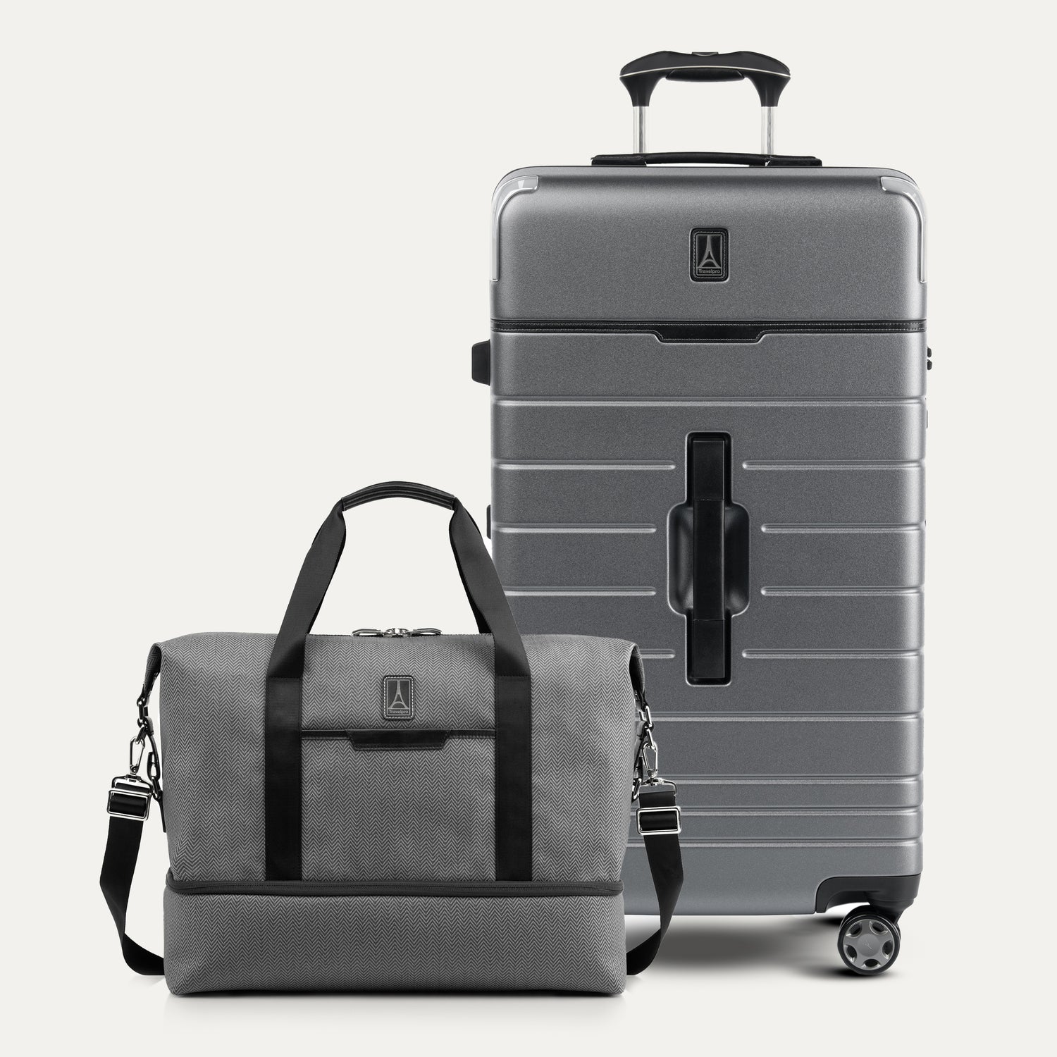 Travelpro® x Travel + Leisure Large Check-in Spinner and Drop-Bottom Weekender Bag Luggage Set - Image 15