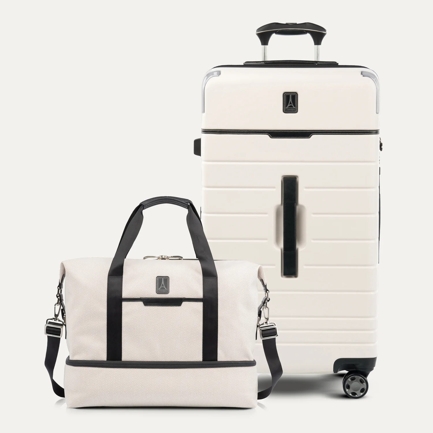 Travelpro® x Travel + Leisure Large Check-in Spinner and Drop-Bottom Weekender Bag Luggage Set - Image 8