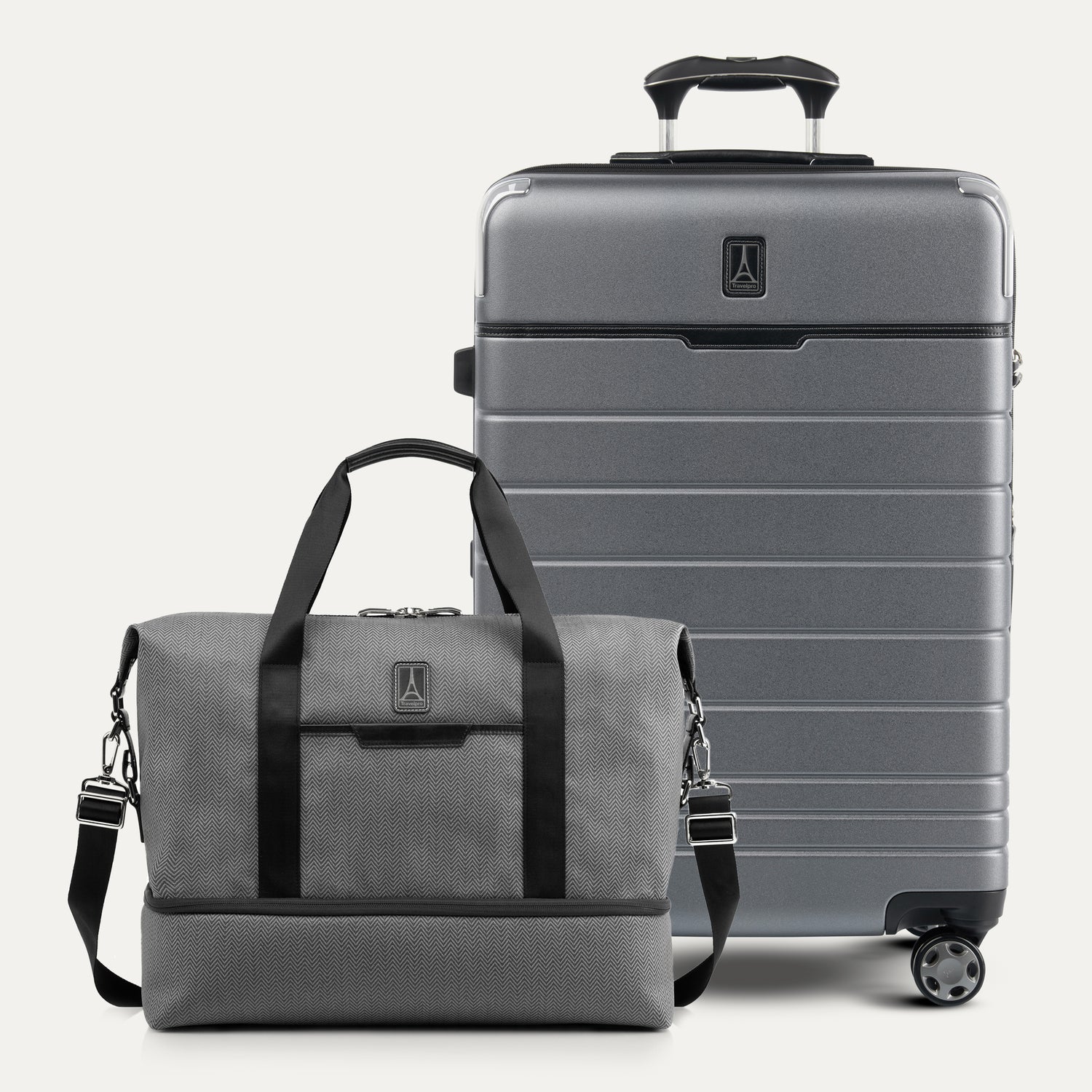 Travelpro® x Travel + Leisure Medium Check-in Spinner and Drop-Bottom Weekender Bag Luggage Set - Image 15